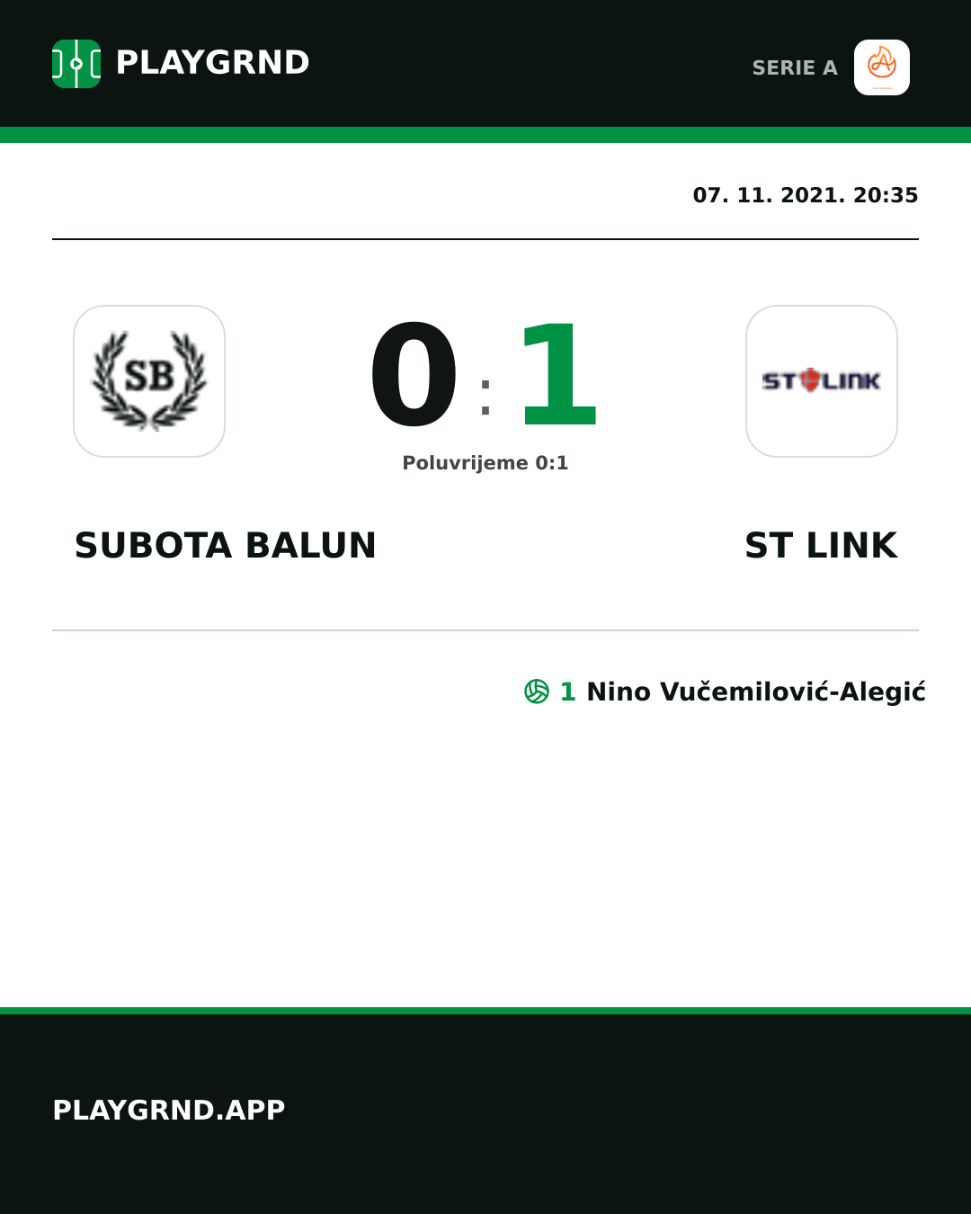 Instagram slika: Subota Balun 0:1 ST Link
