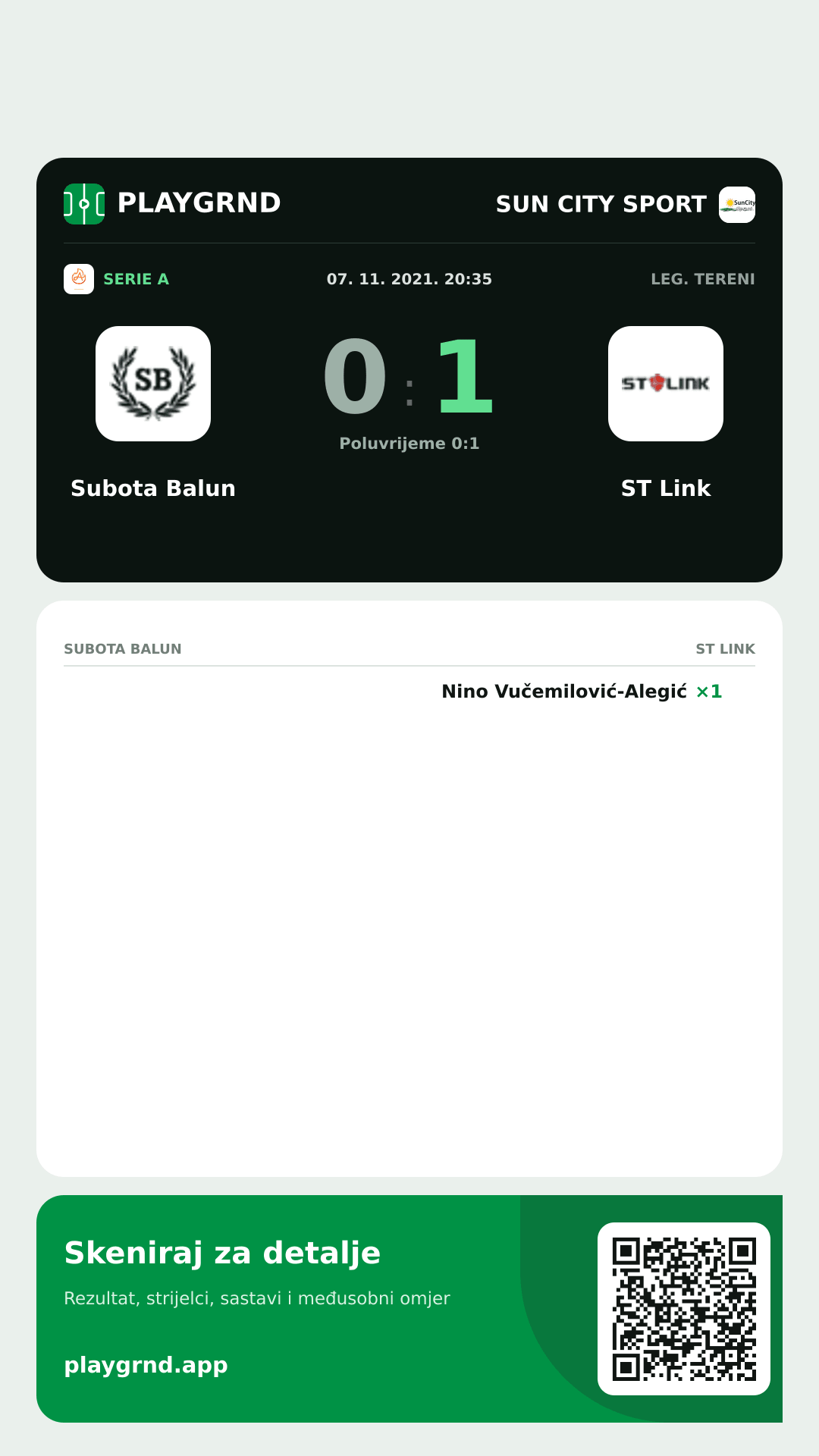 Story slika: Subota Balun 0:1 ST Link