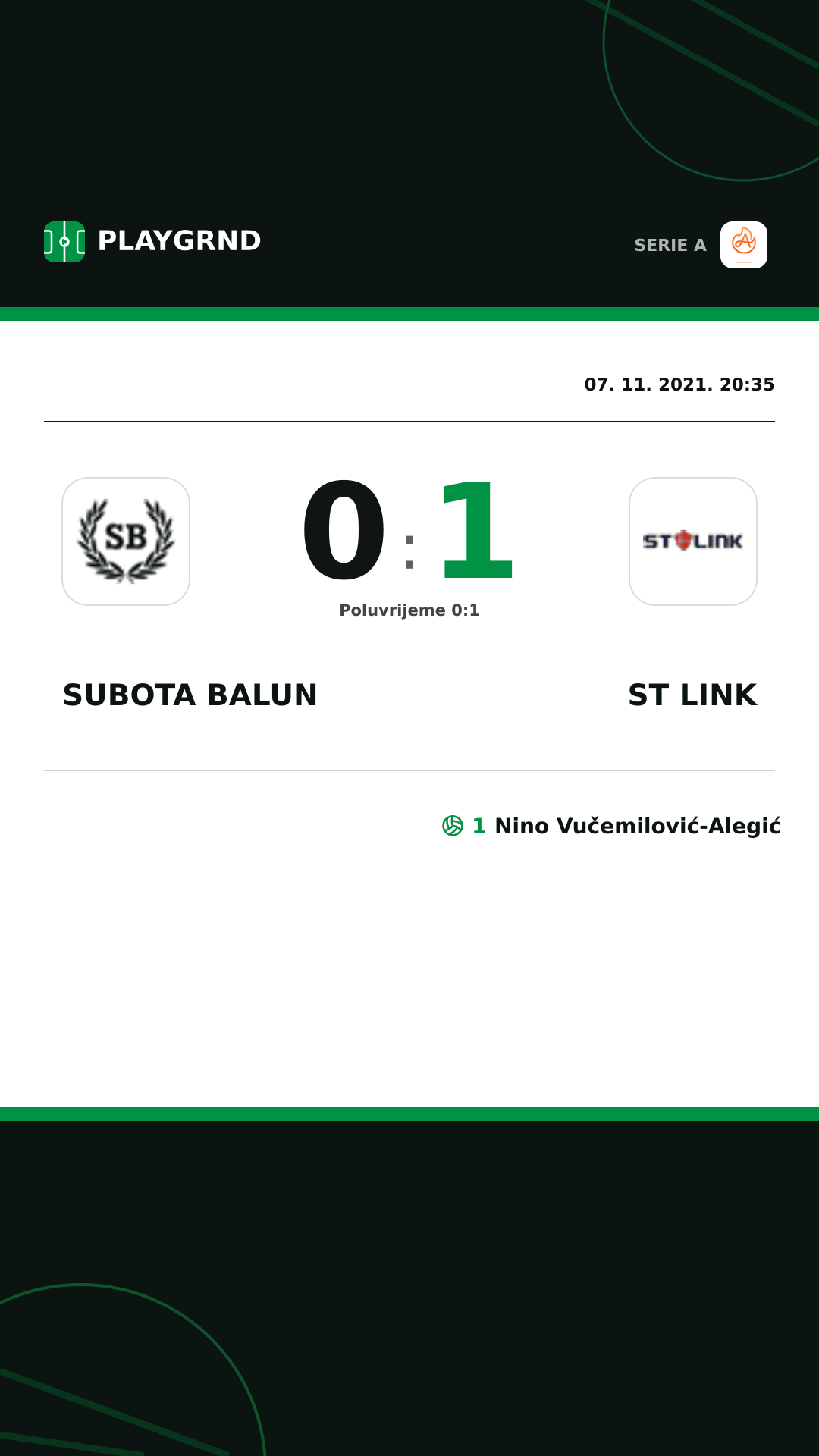 Instagram slika: Subota Balun 0:1 ST Link