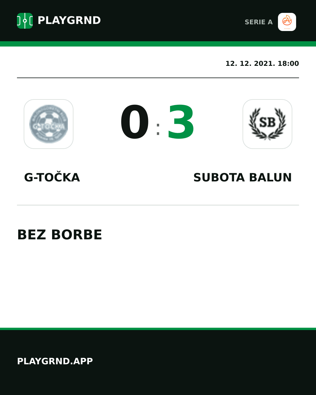 Instagram slika: G-Točka 0:3 Subota Balun