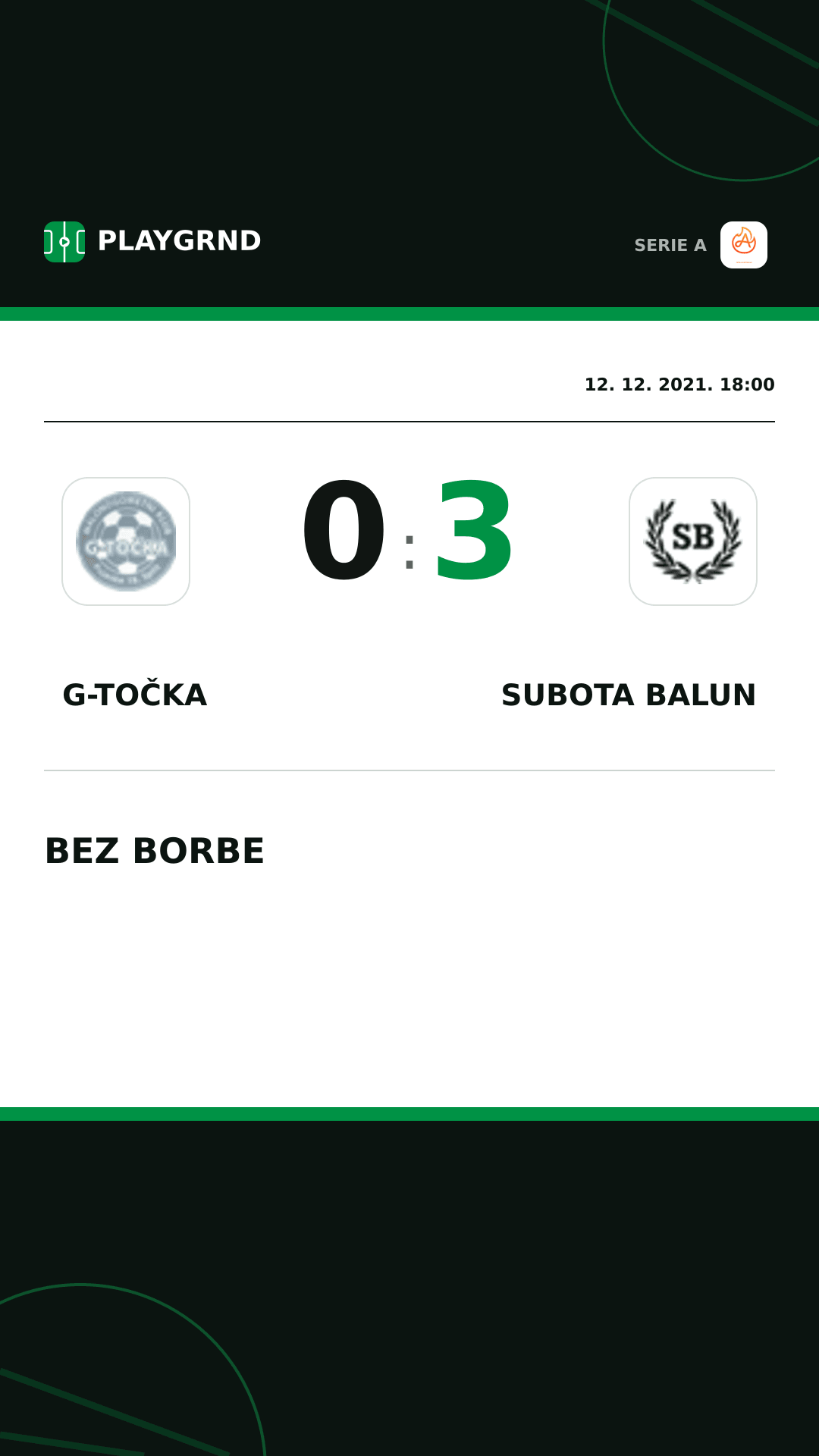 Instagram slika: G-Točka 0:3 Subota Balun