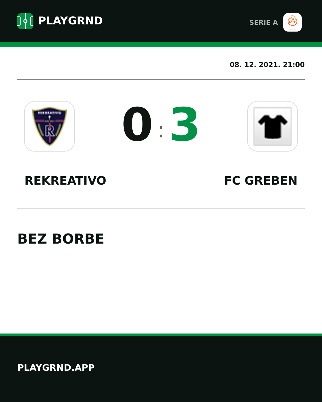 Instagram slika: Rekreativo 0:3 FC Greben