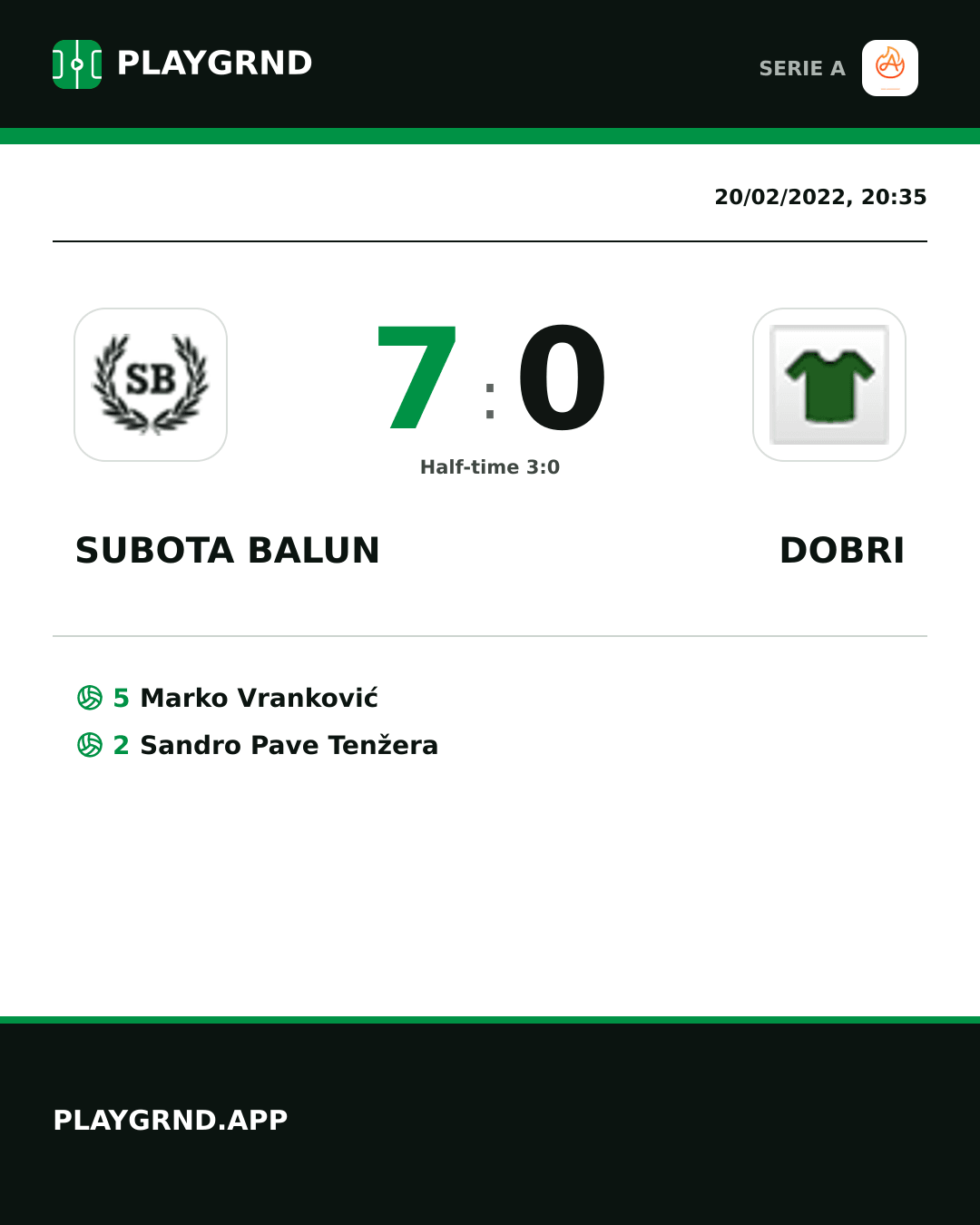 Instagram artwork: Subota Balun 7:0 Dobri
