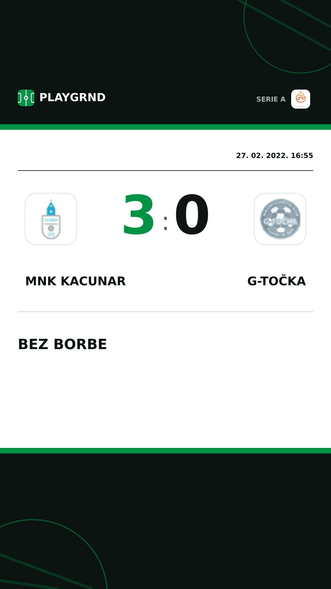 Instagram slika: Mnk Kacunar 3:0 G-Točka