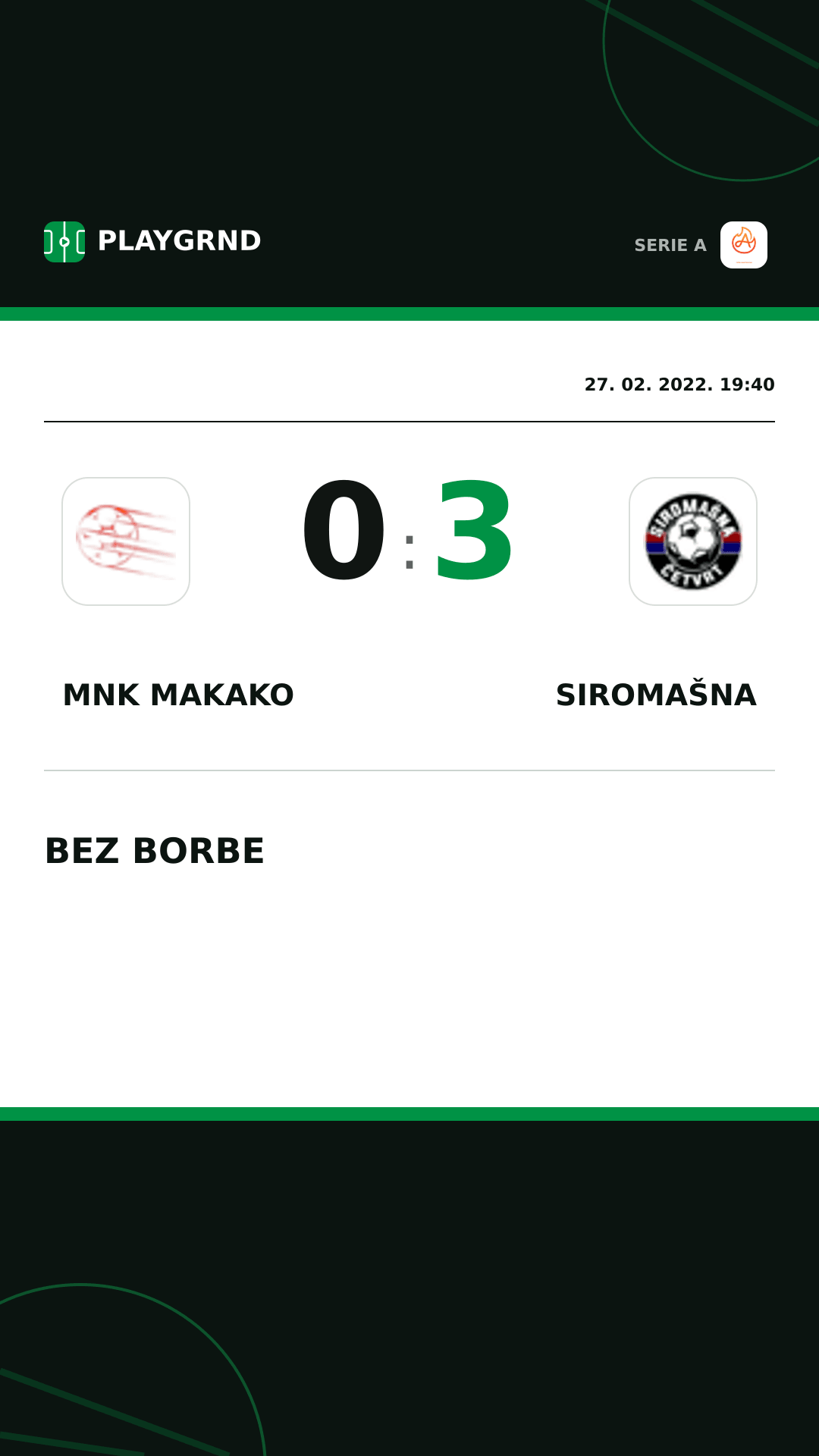 Instagram slika: Mnk Makako 0:3 Siromašna