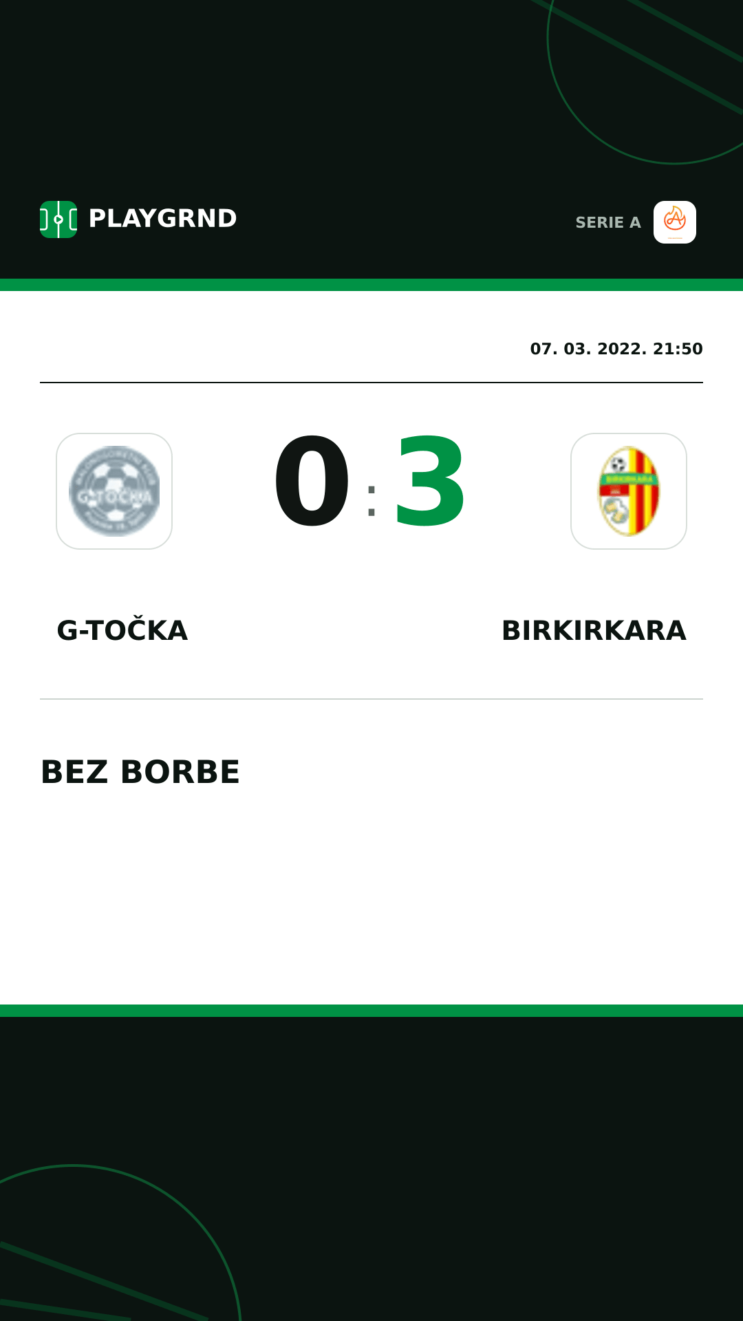 Instagram slika: G-Točka 0:3 Birkirkara