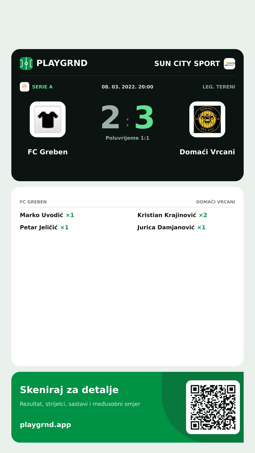 Story slika: FC Greben 2:3 Domaći Vrcani