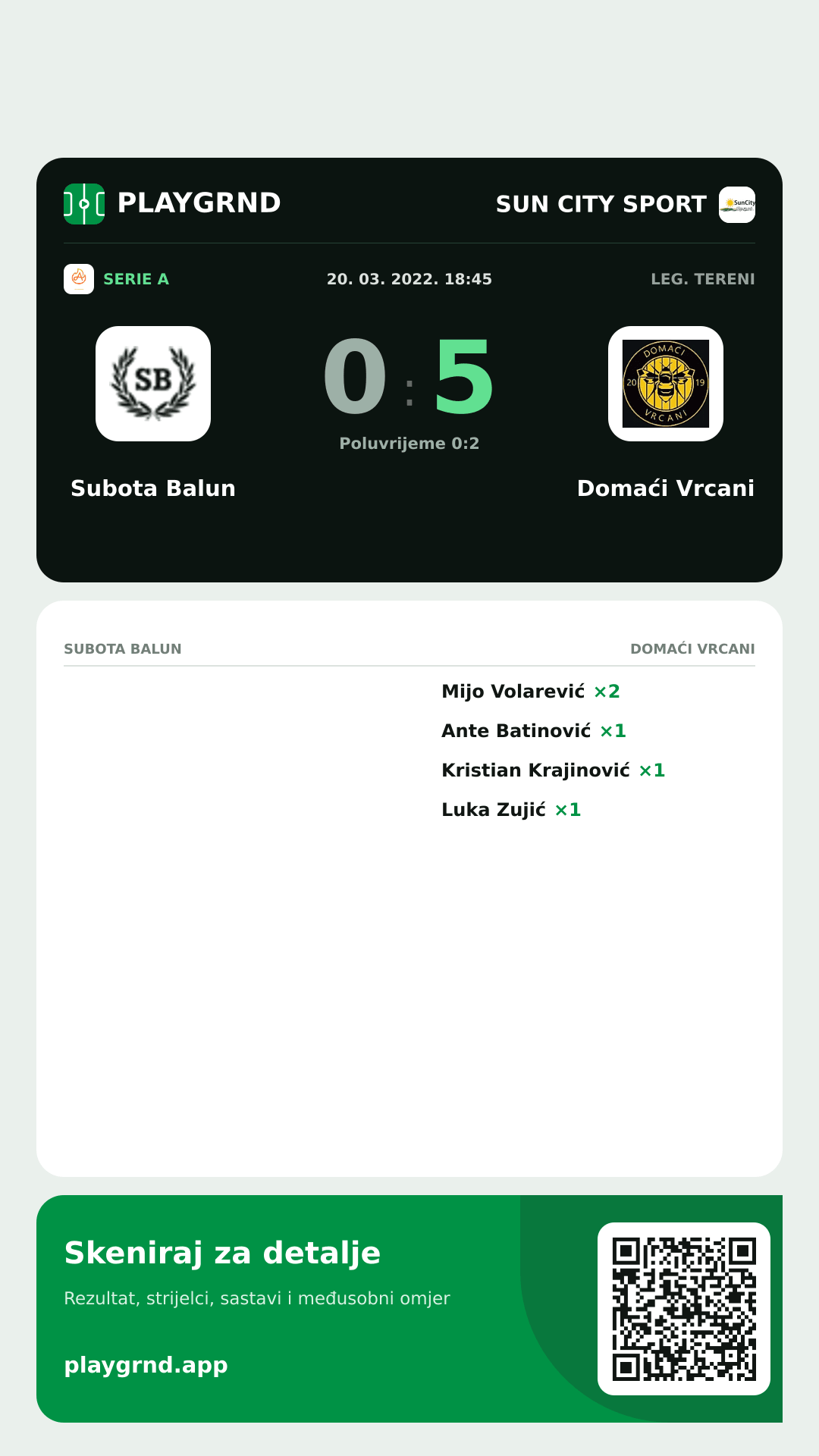 Story slika: Subota Balun 0:5 Domaći Vrcani
