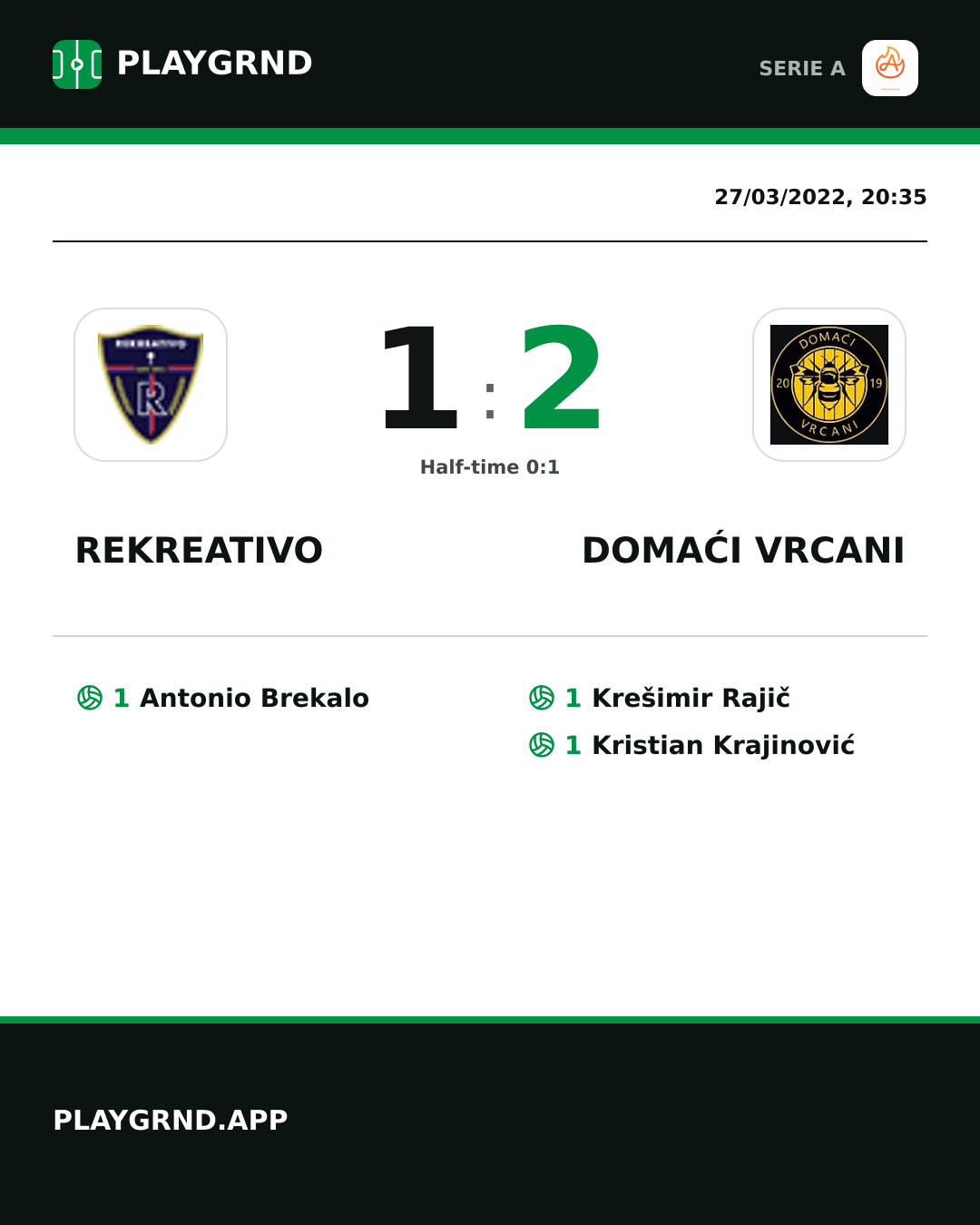 Instagram artwork: Rekreativo 1:2 Domaći Vrcani