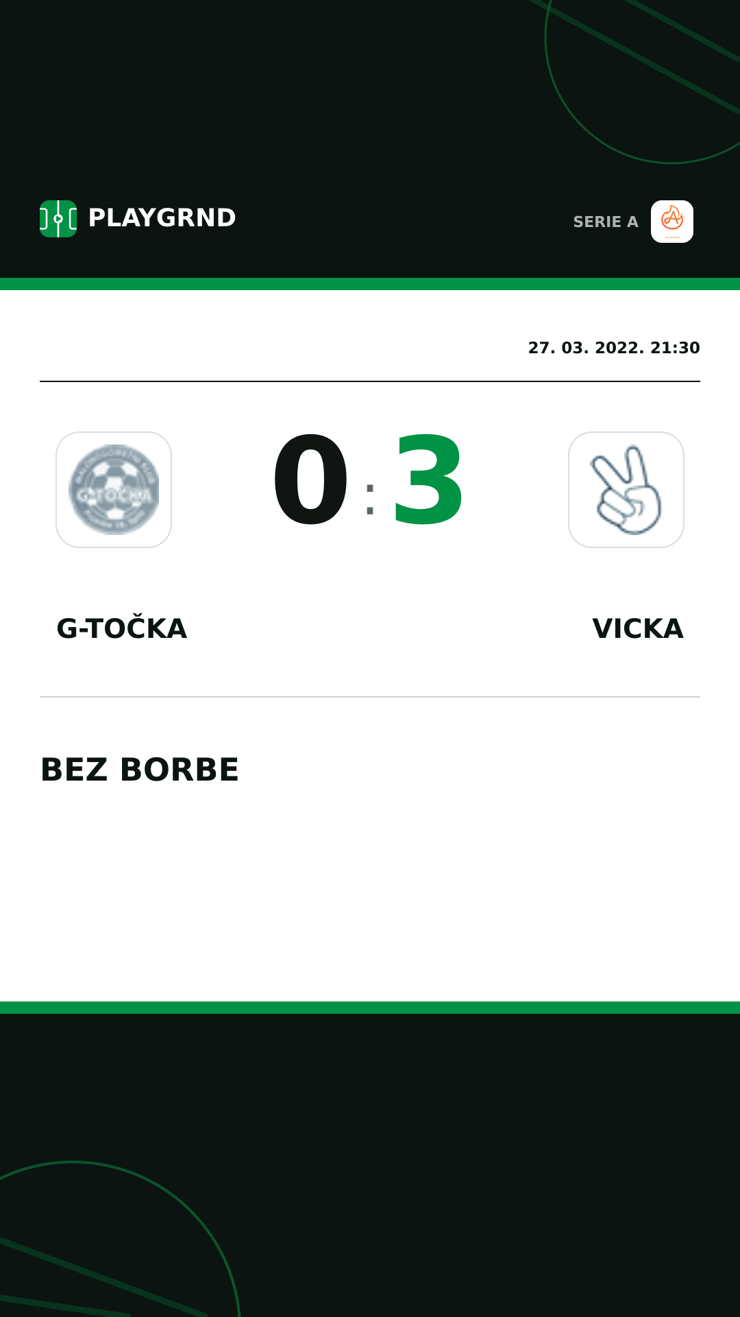 Instagram slika: G-Točka 0:3 Vicka