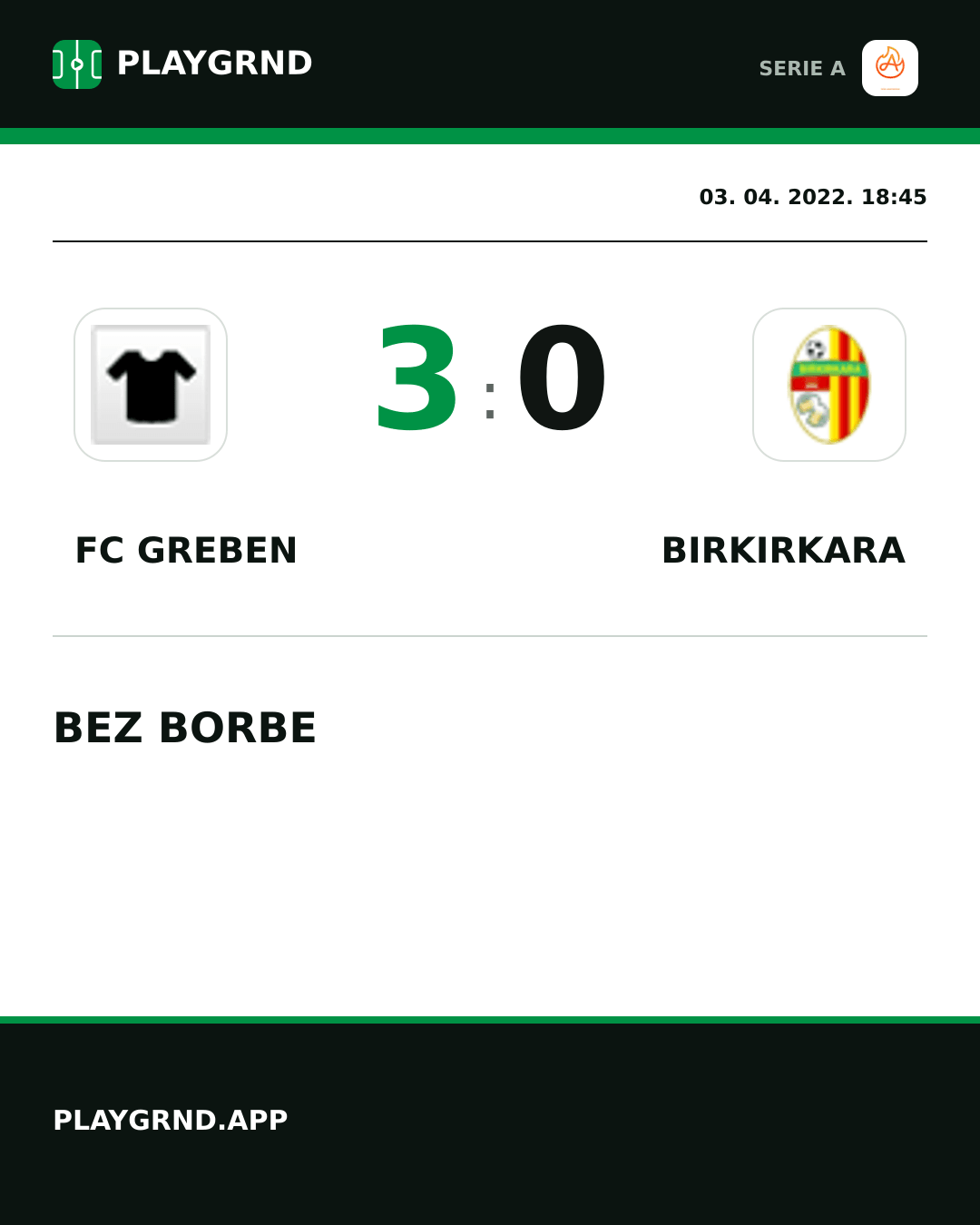 Instagram slika: FC Greben 3:0 Birkirkara