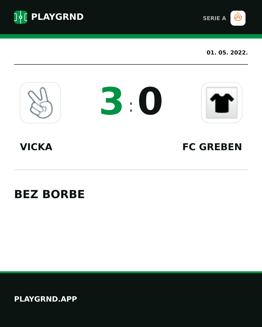 Instagram slika: Vicka 3:0 FC Greben