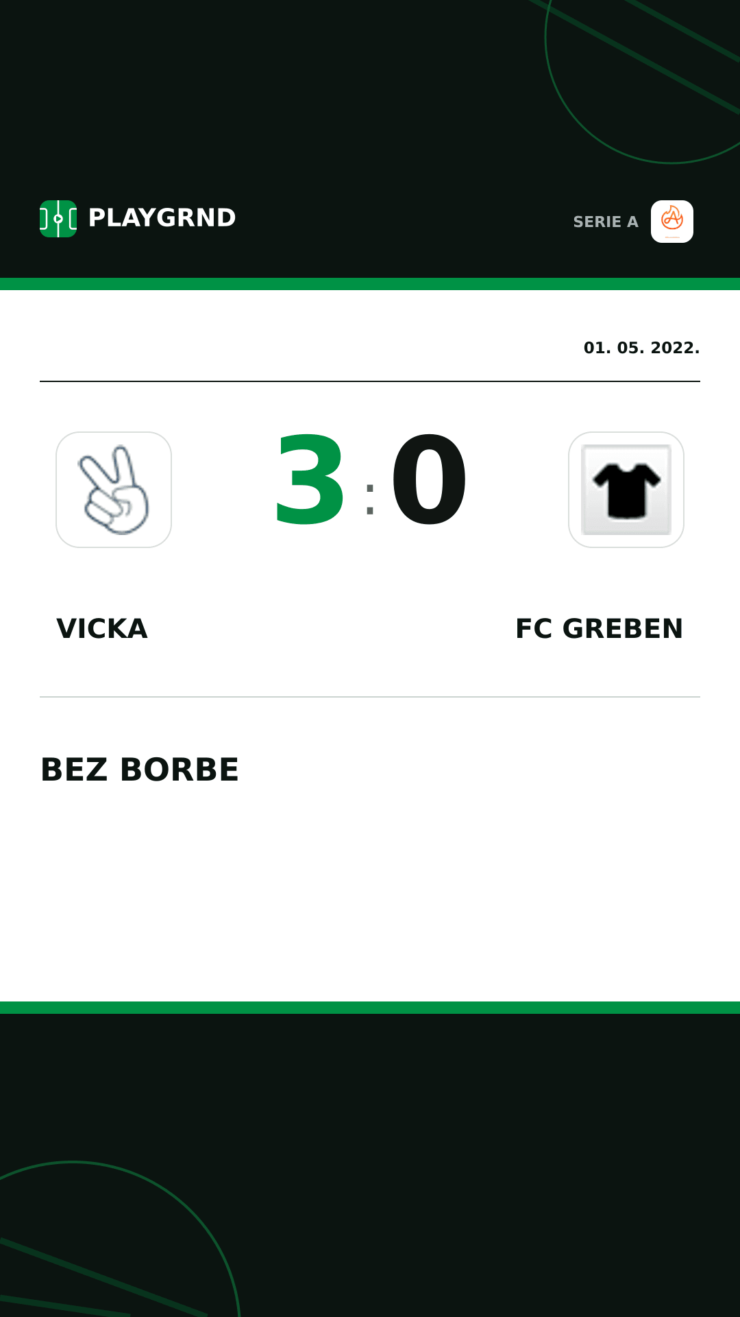 Instagram slika: Vicka 3:0 FC Greben