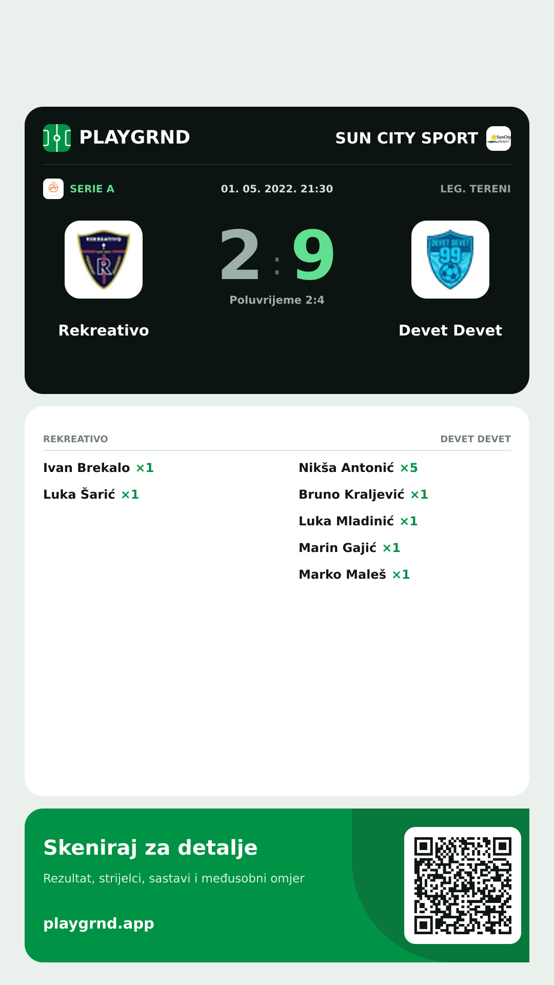 Story slika: Rekreativo 2:9 Devet Devet