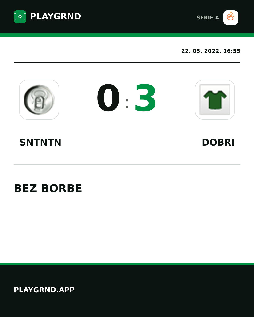 Instagram slika: Sntntn 0:3 Dobri