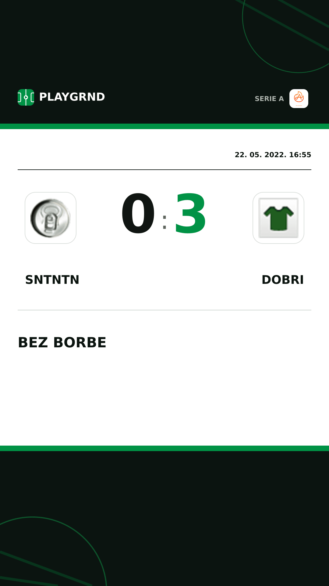 Instagram slika: Sntntn 0:3 Dobri