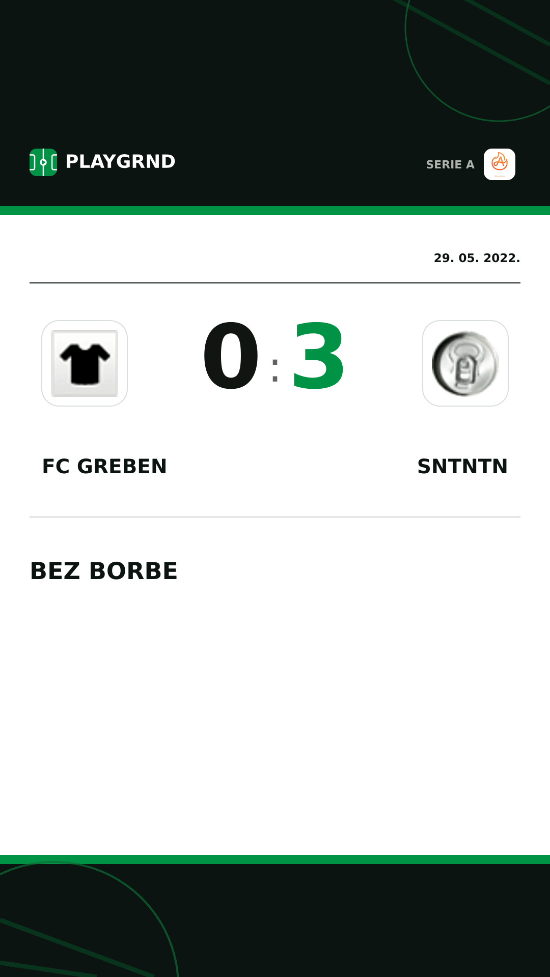 Instagram slika: FC Greben 0:3 Sntntn
