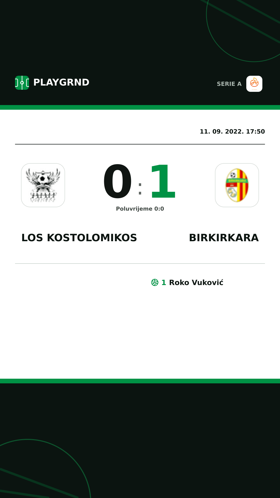 Instagram slika: Los Kostolomikos 0:1 Birkirkara