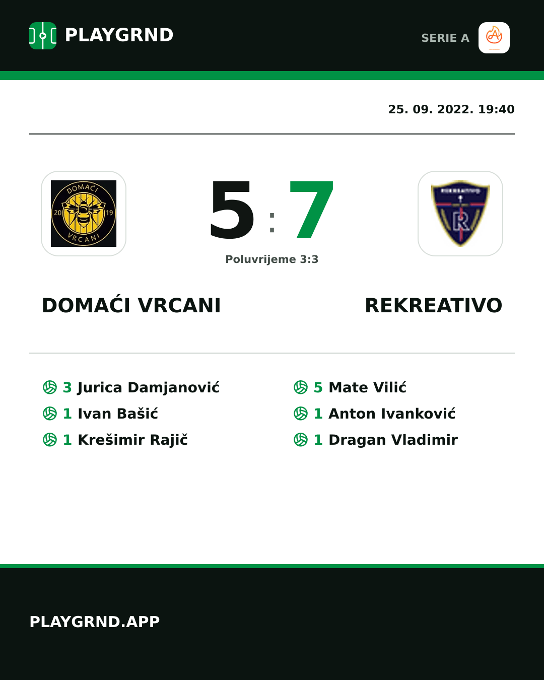 Instagram slika: Domaći Vrcani 5:7 Rekreativo