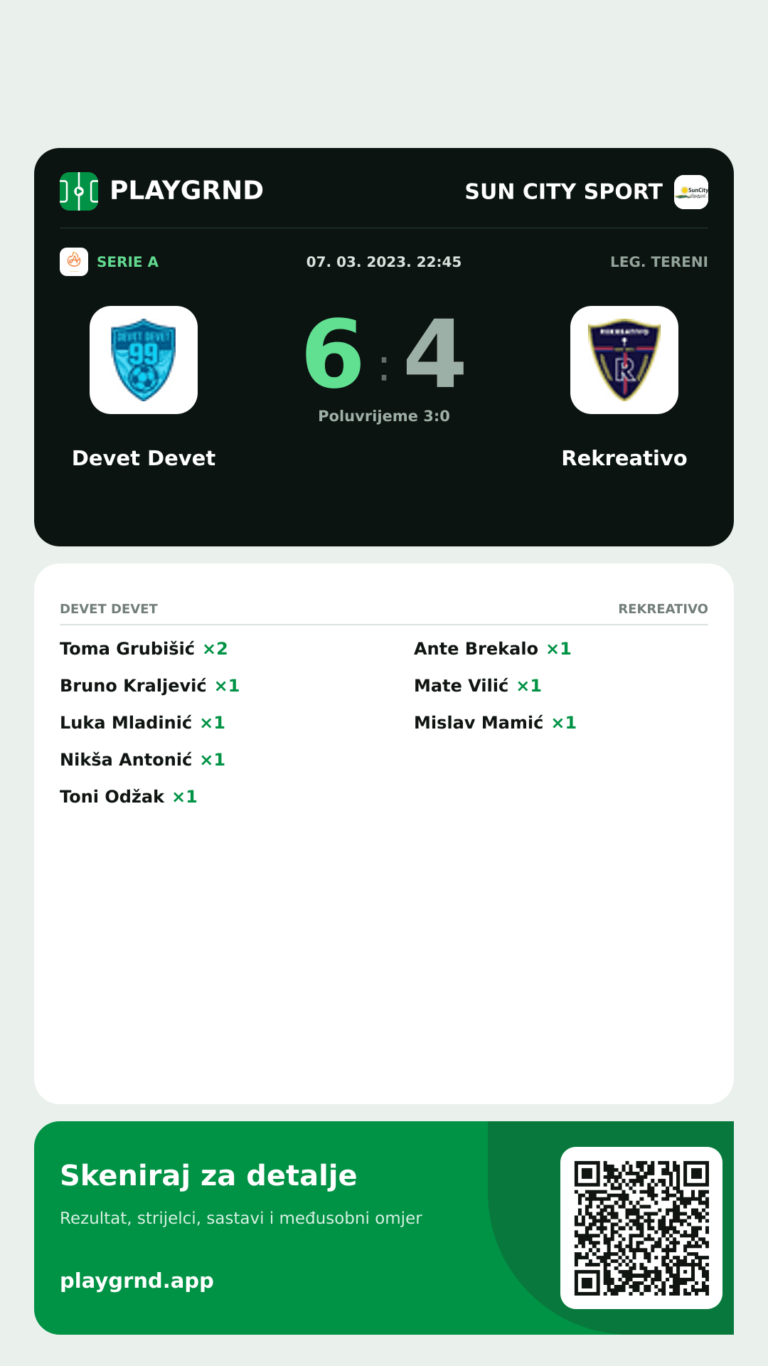 Story image: Devet Devet 6:4 Rekreativo