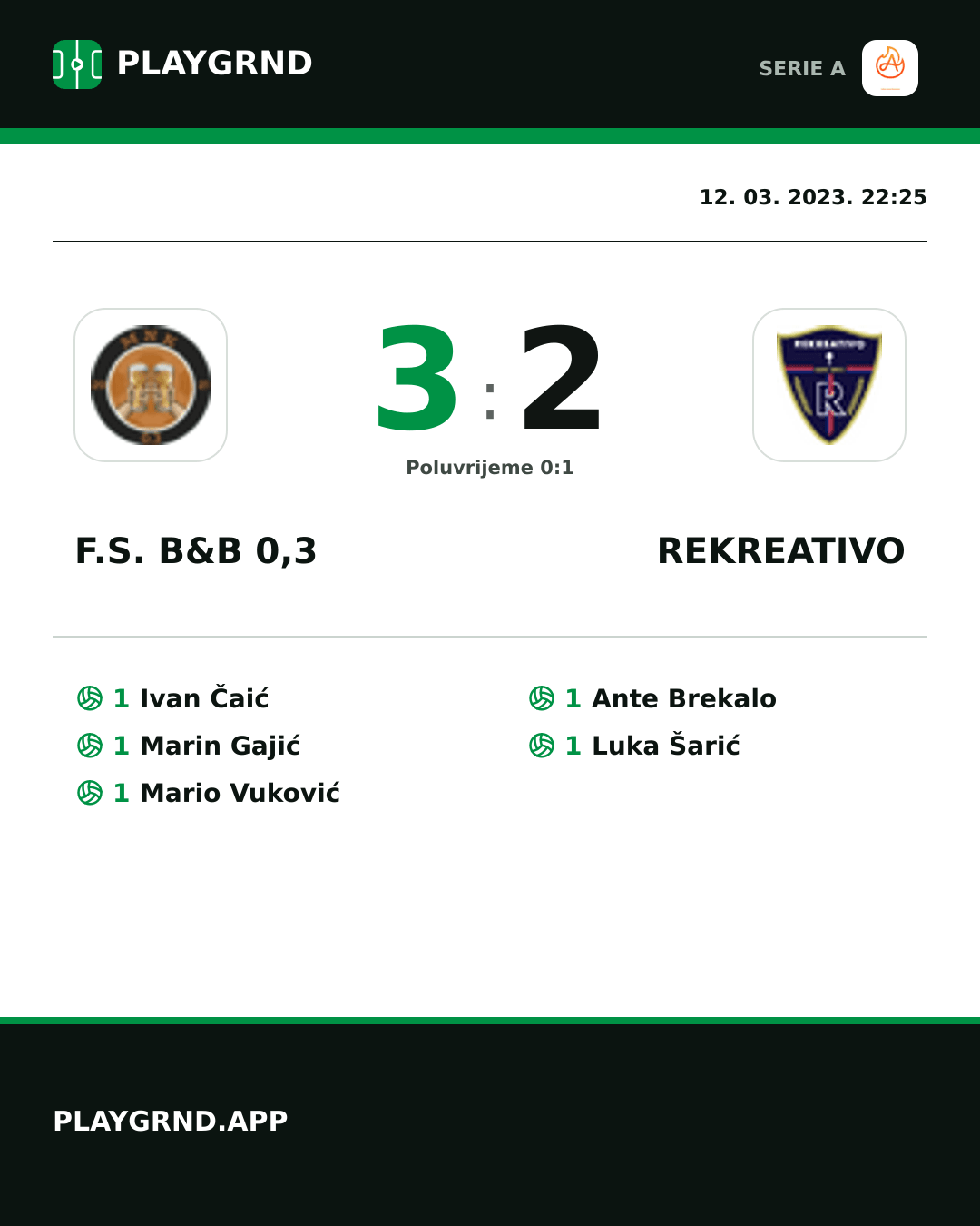 Instagram slika: F.S. B&B 0,3 3:2 Rekreativo