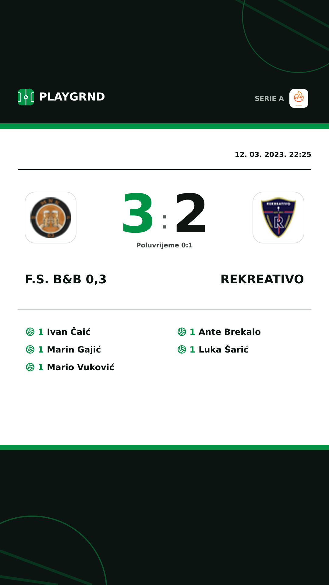 Instagram slika: F.S. B&B 0,3 3:2 Rekreativo