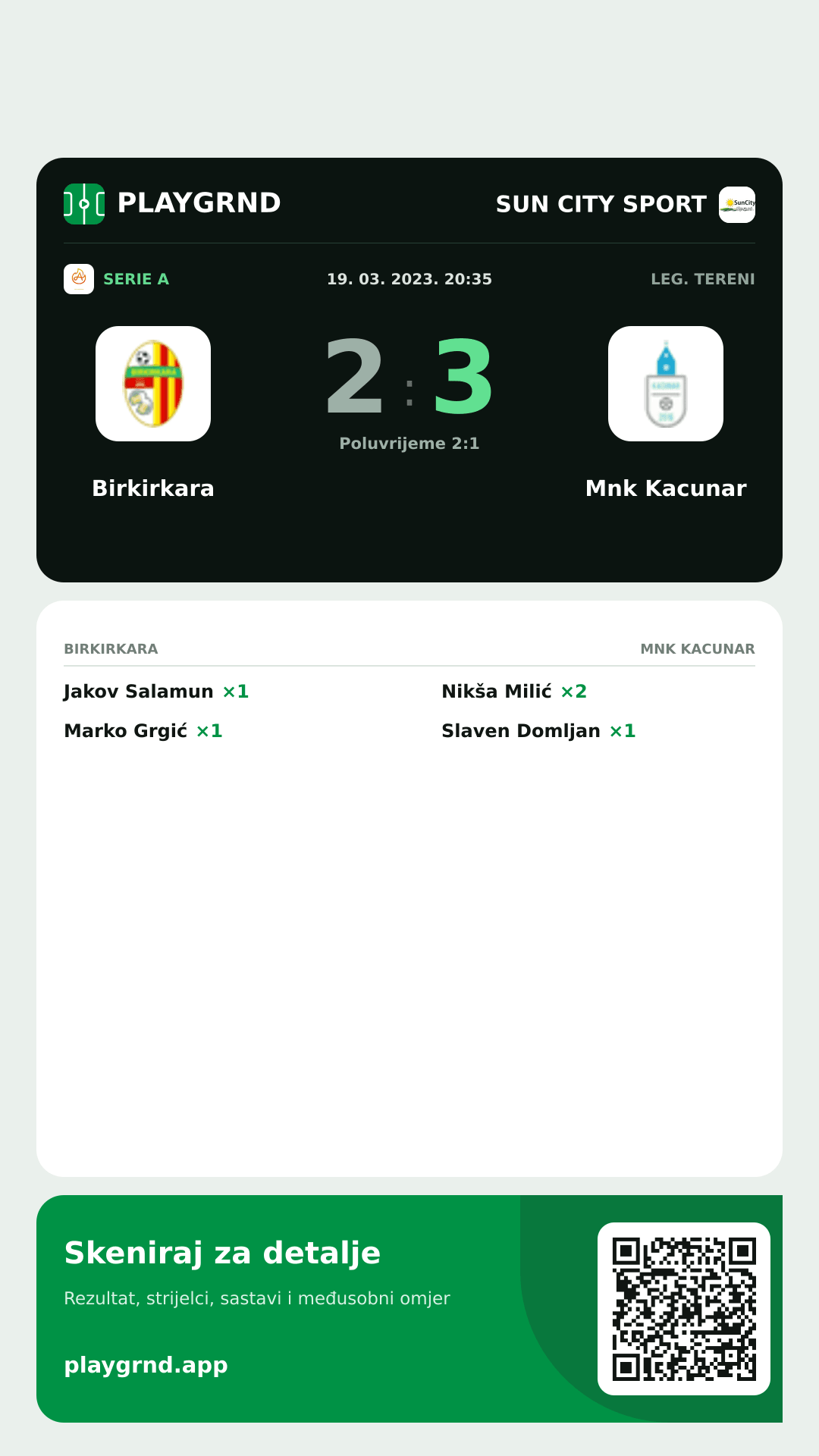 Story slika: Birkirkara 2:3 Mnk Kacunar