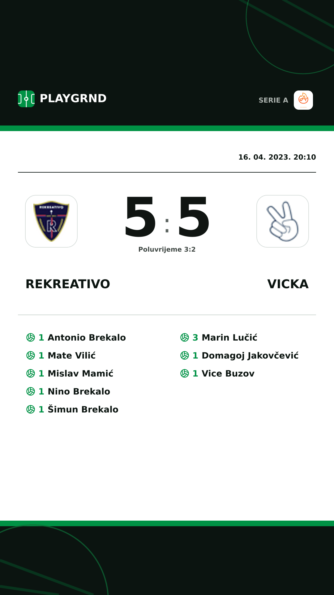 Instagram slika: Rekreativo 5:5 Vicka