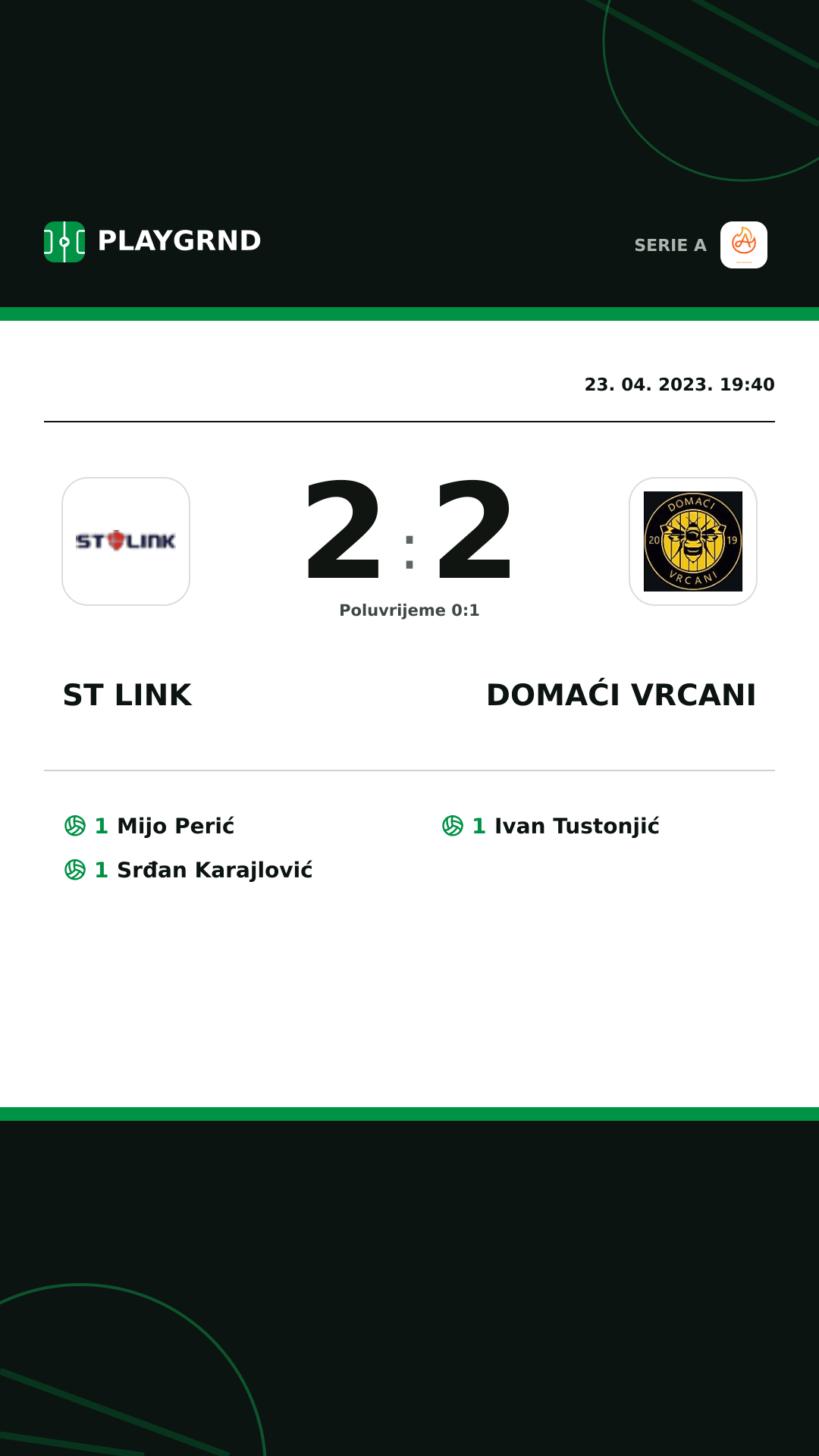 Instagram slika: ST Link 2:2 Domaći Vrcani