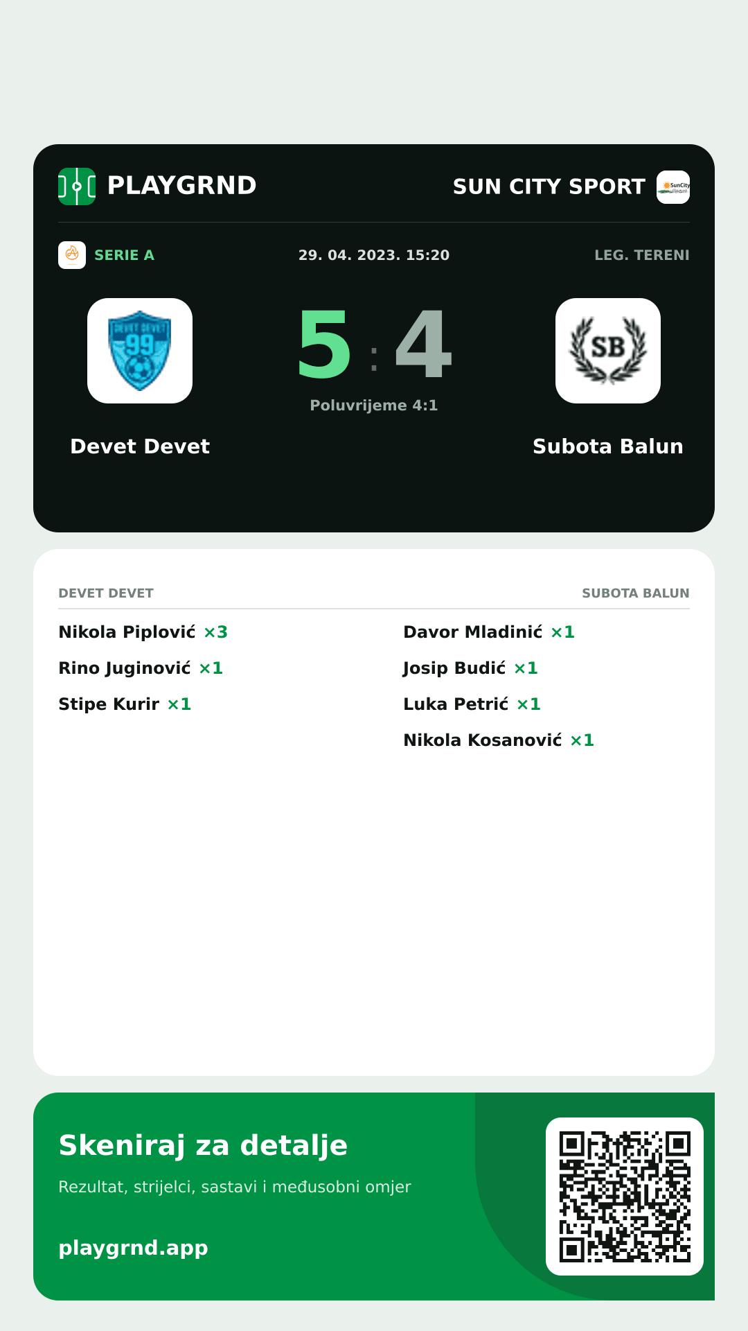 Story slika: Devet Devet 5:4 Subota Balun