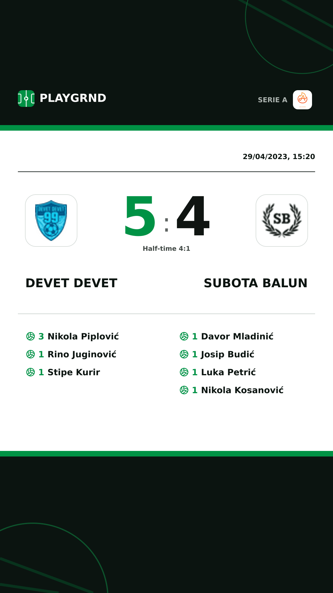 Instagram artwork: Devet Devet 5:4 Subota Balun