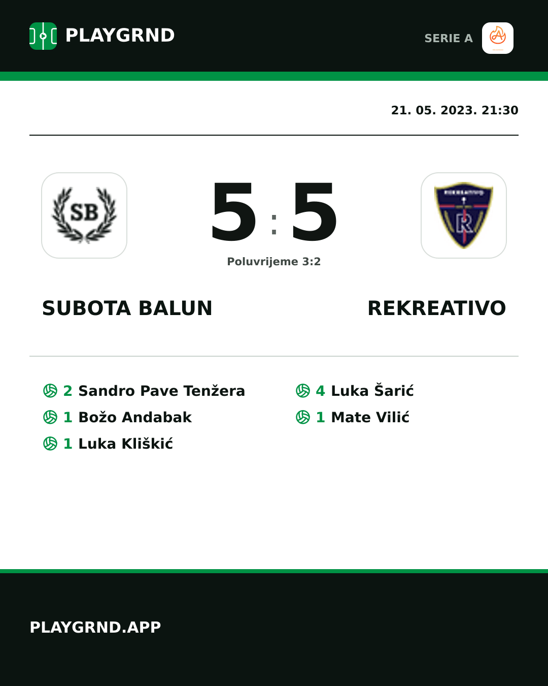 Instagram slika: Subota Balun 5:5 Rekreativo