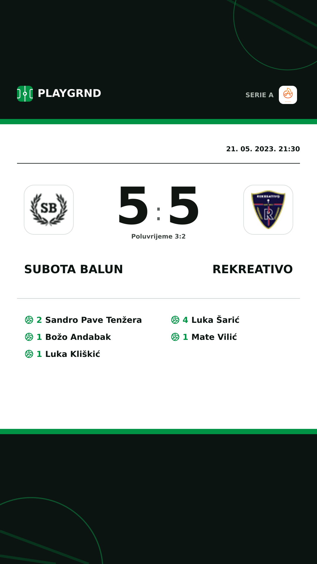 Instagram slika: Subota Balun 5:5 Rekreativo