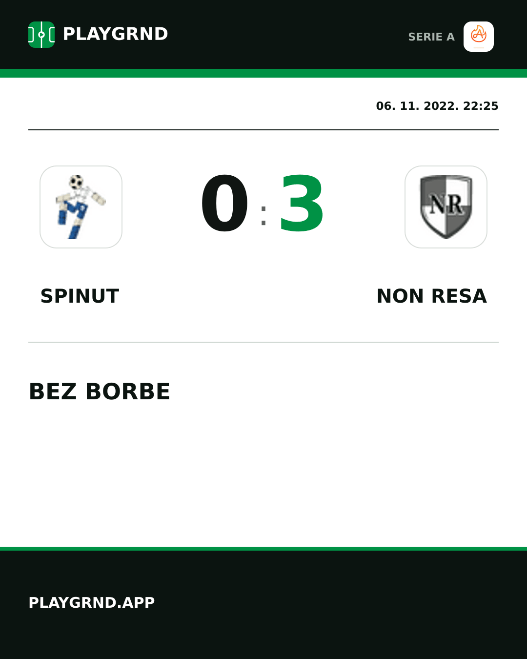 Instagram slika: Spinut 0:3 Non Resa