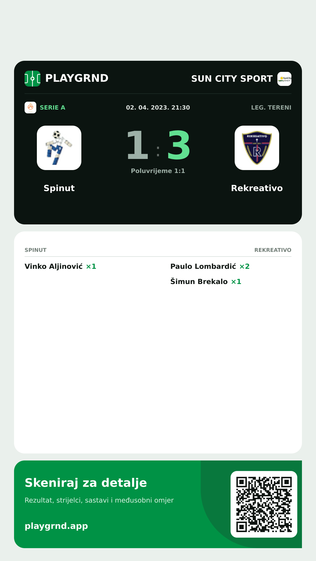 Story slika: Spinut 1:3 Rekreativo