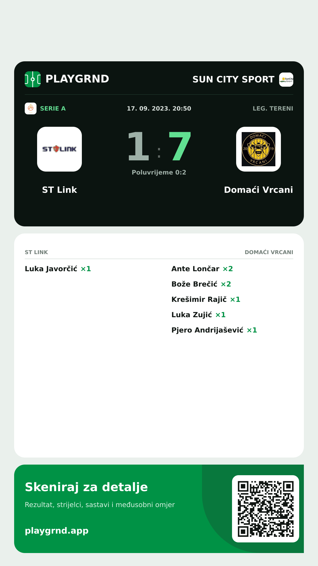 Story slika: ST Link 1:7 Domaći Vrcani