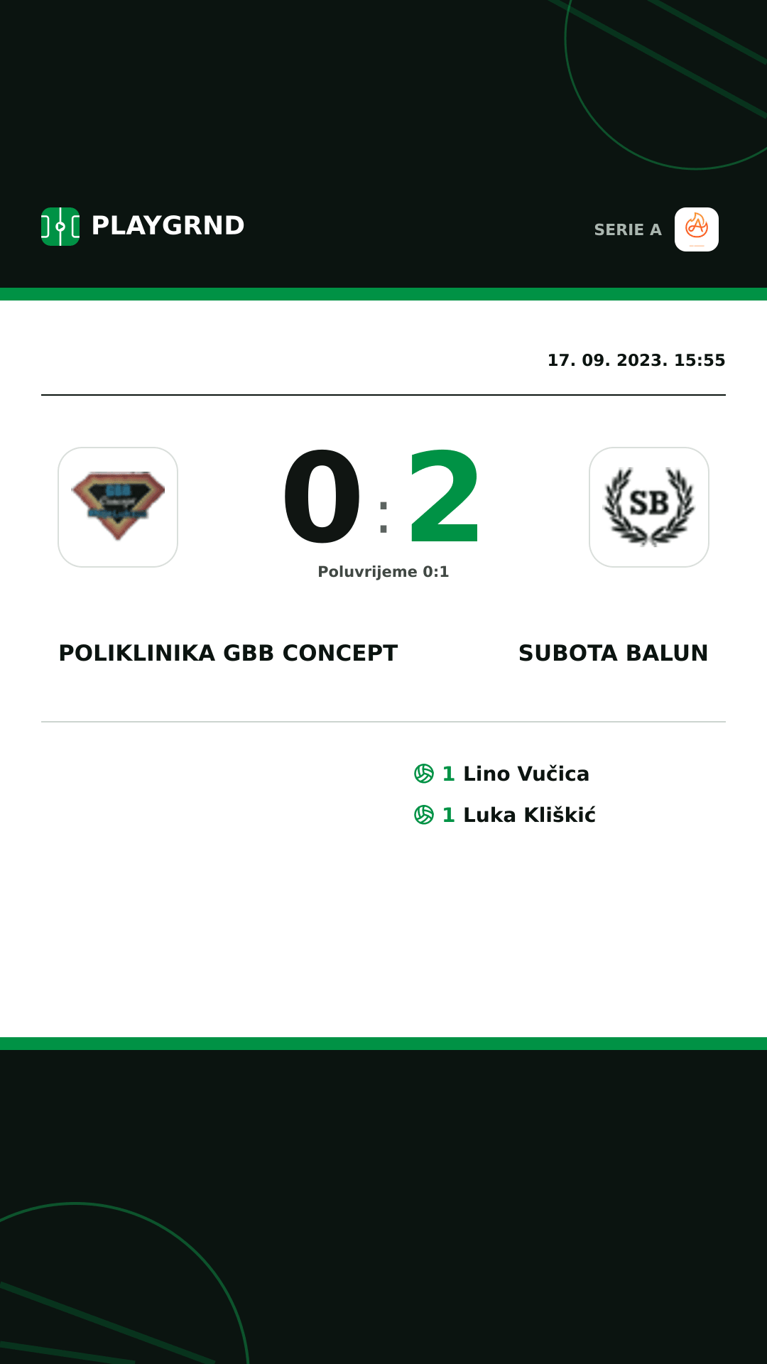 Instagram slika: Poliklinika Gbb Concept 0:2 Subota Balun