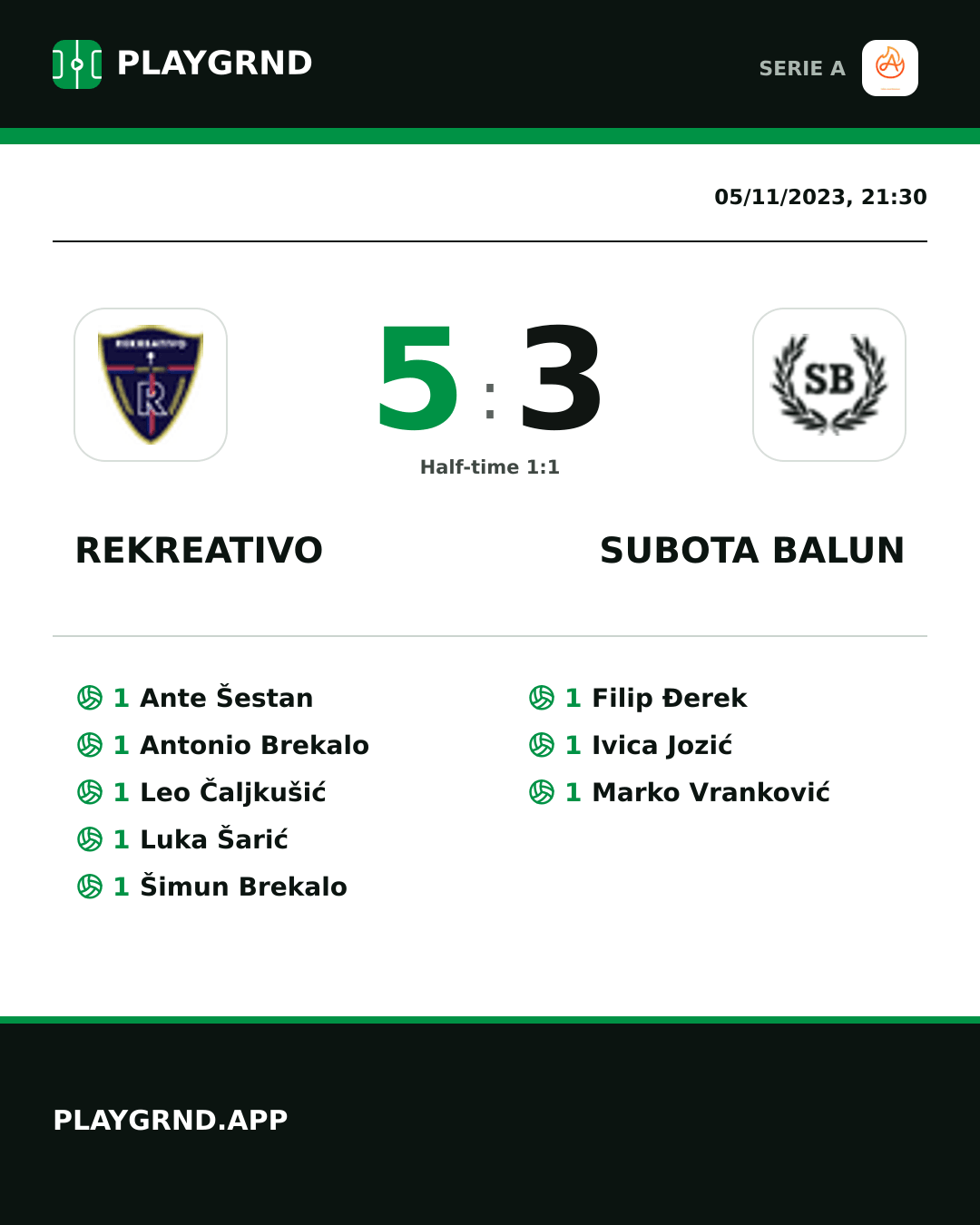 Instagram artwork: Rekreativo 5:3 Subota Balun