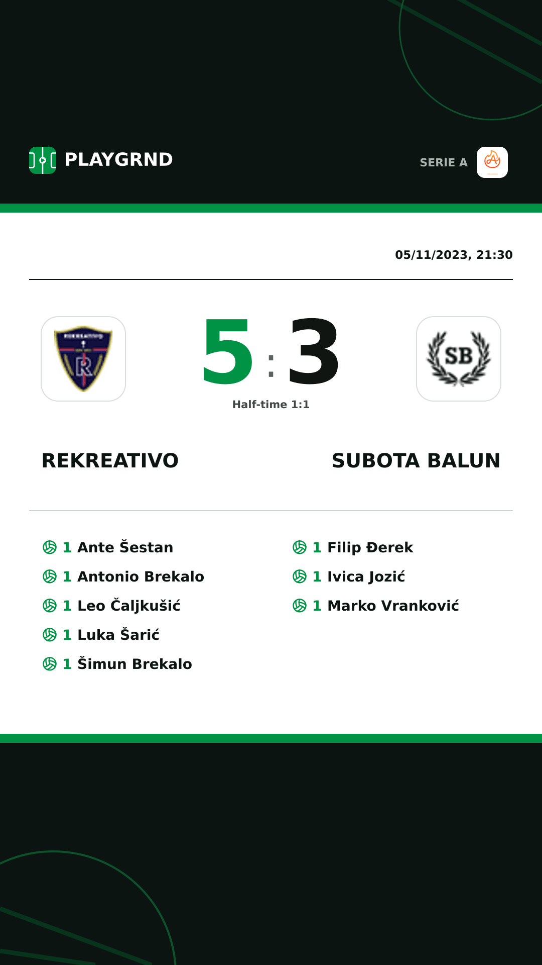 Instagram artwork: Rekreativo 5:3 Subota Balun