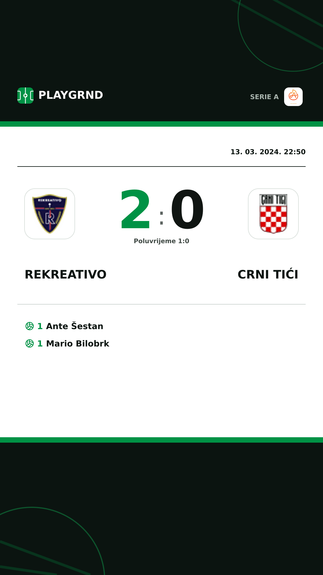 Instagram slika: Rekreativo 2:0 Crni Tići
