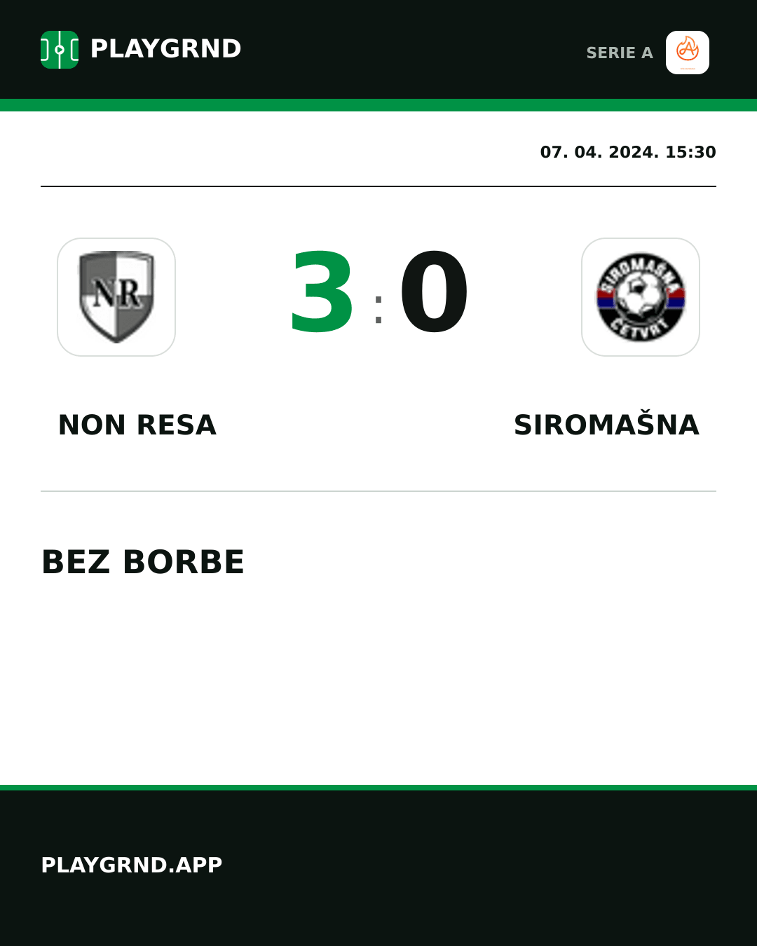 Instagram slika: Non Resa 3:0 Siromašna