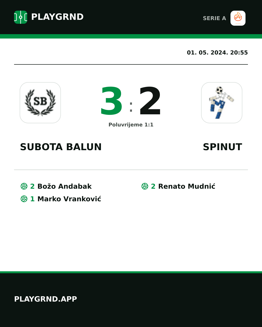 Instagram slika: Subota Balun 3:2 Spinut