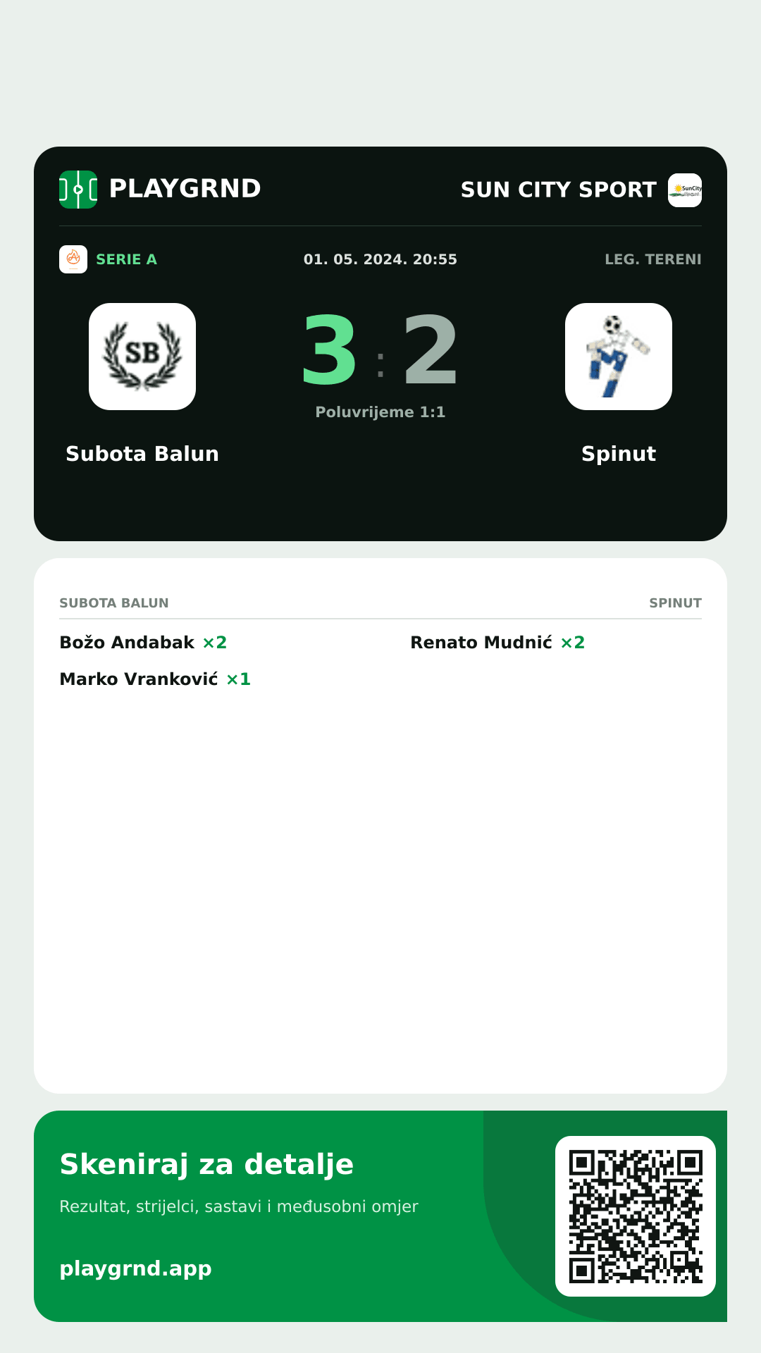 Story slika: Subota Balun 3:2 Spinut