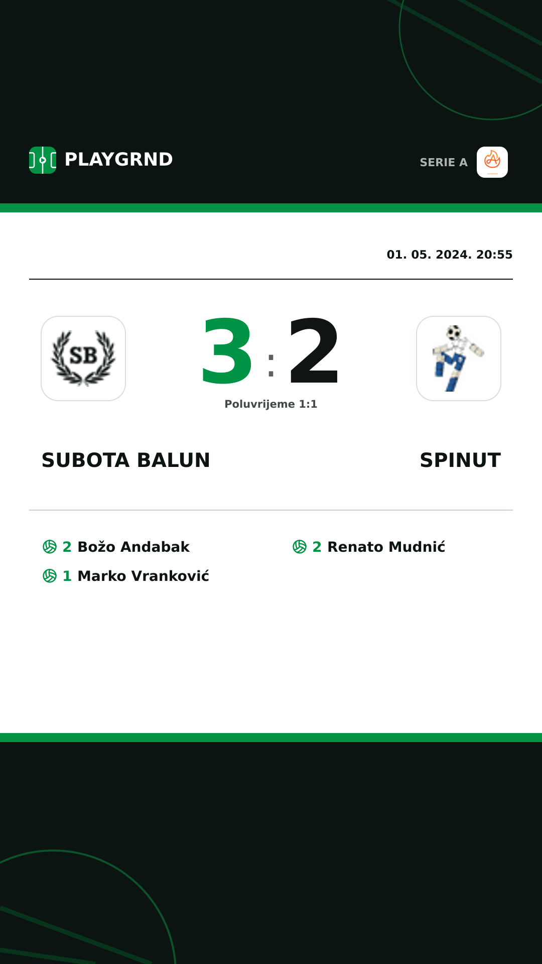 Instagram slika: Subota Balun 3:2 Spinut