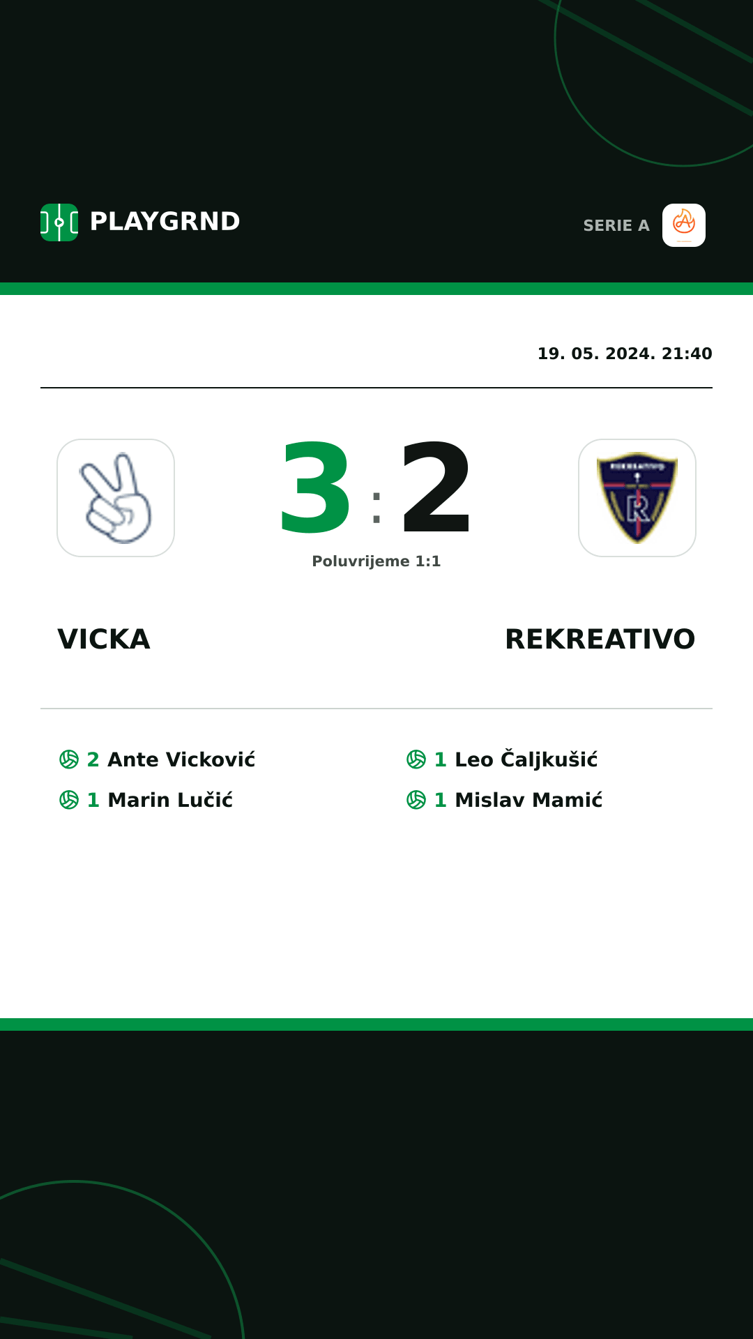 Instagram slika: Vicka 3:2 Rekreativo