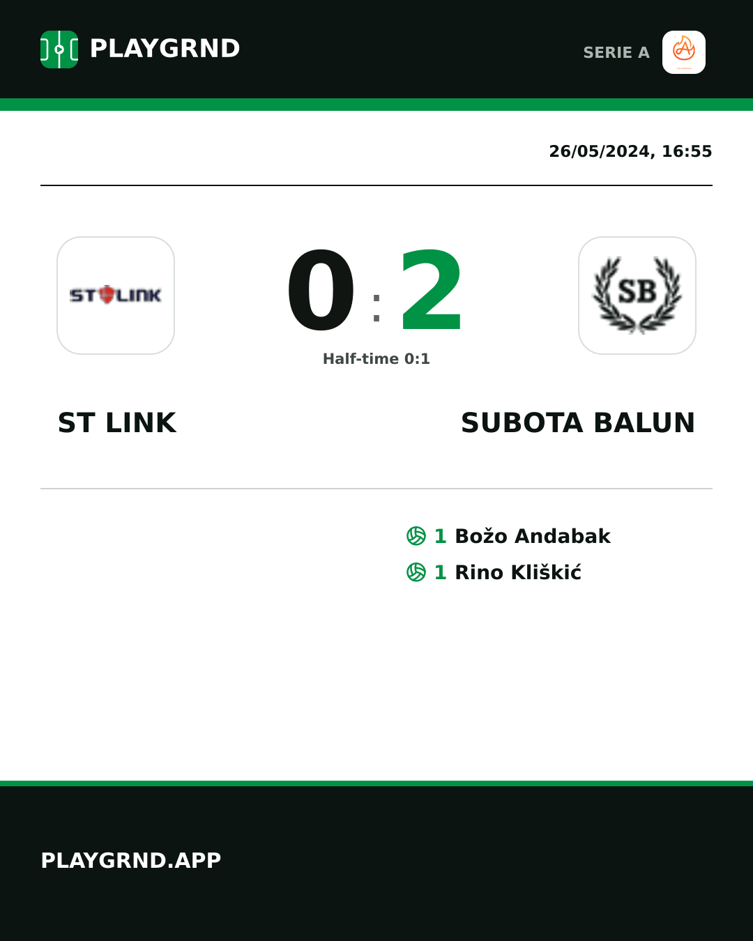 Instagram artwork: ST Link 0:2 Subota Balun