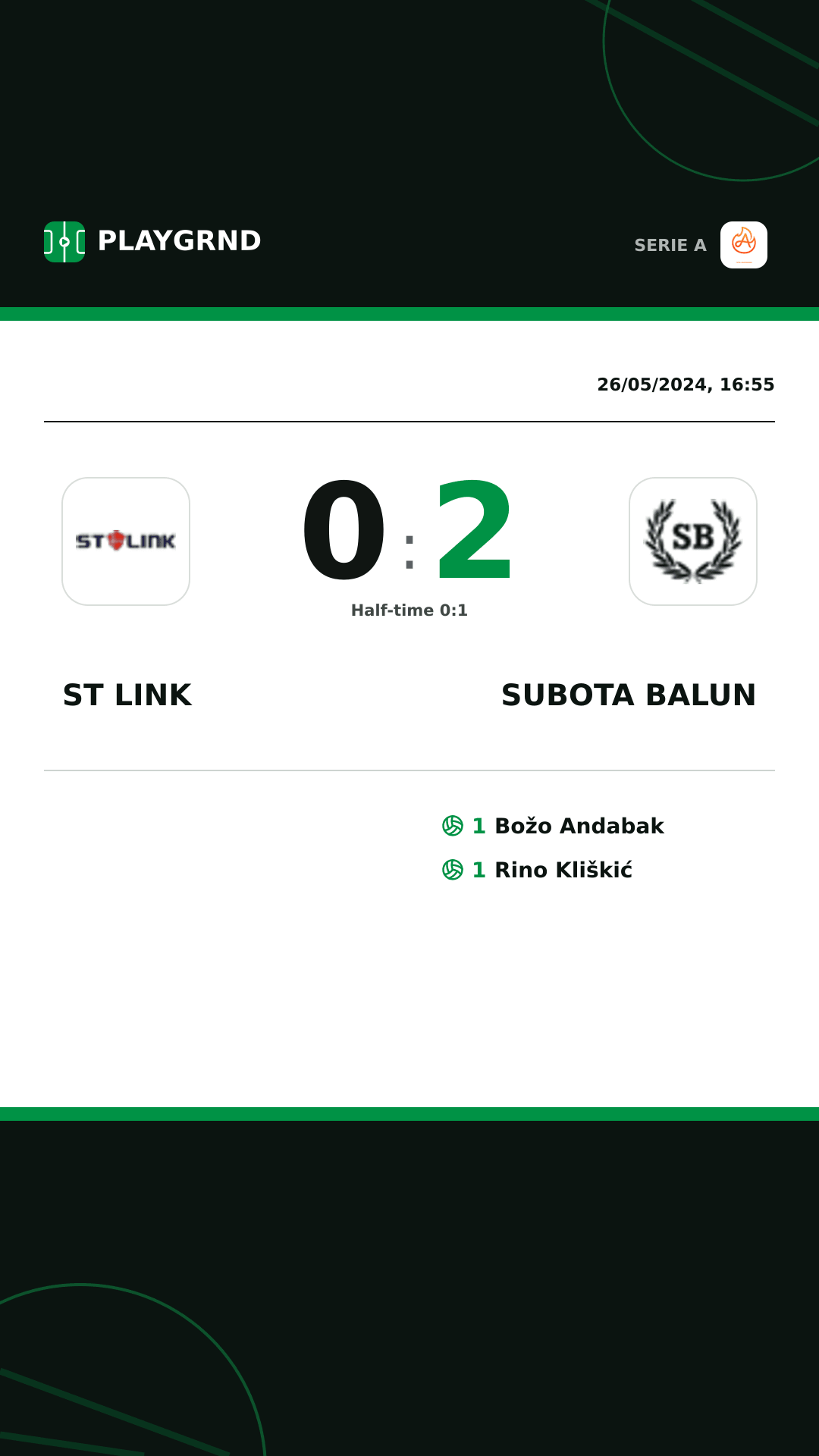 Instagram artwork: ST Link 0:2 Subota Balun