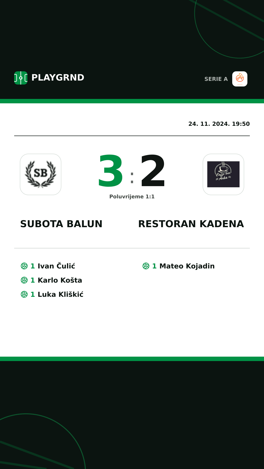Instagram slika: Subota Balun 3:2 Restoran Kadena