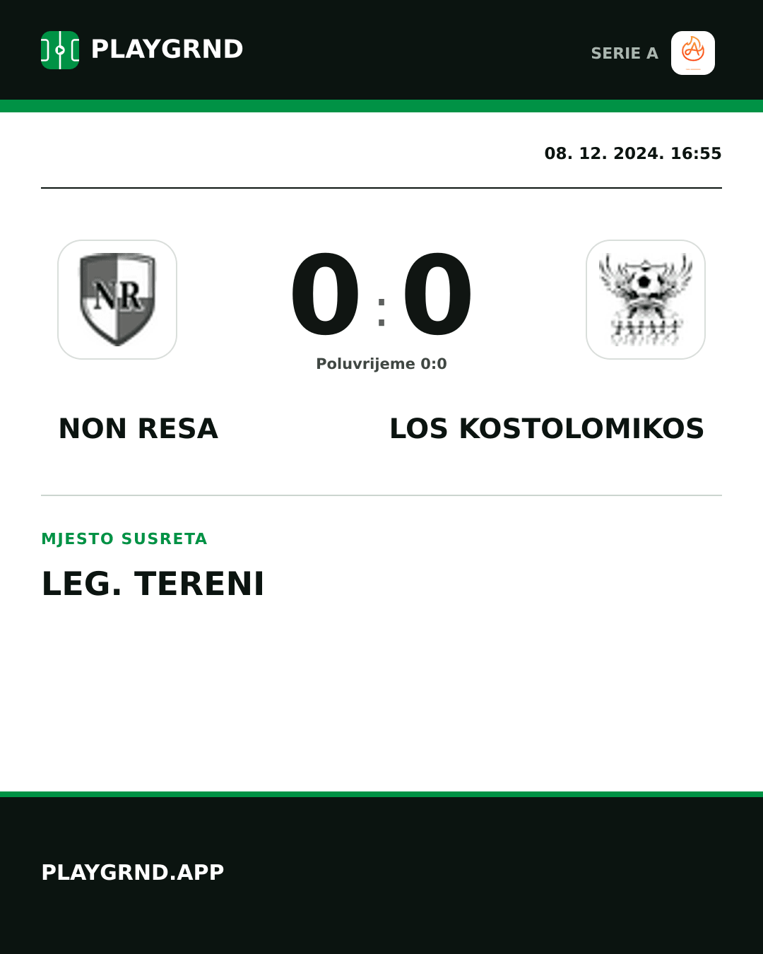Instagram slika: Non Resa 0:0 Los Kostolomikos