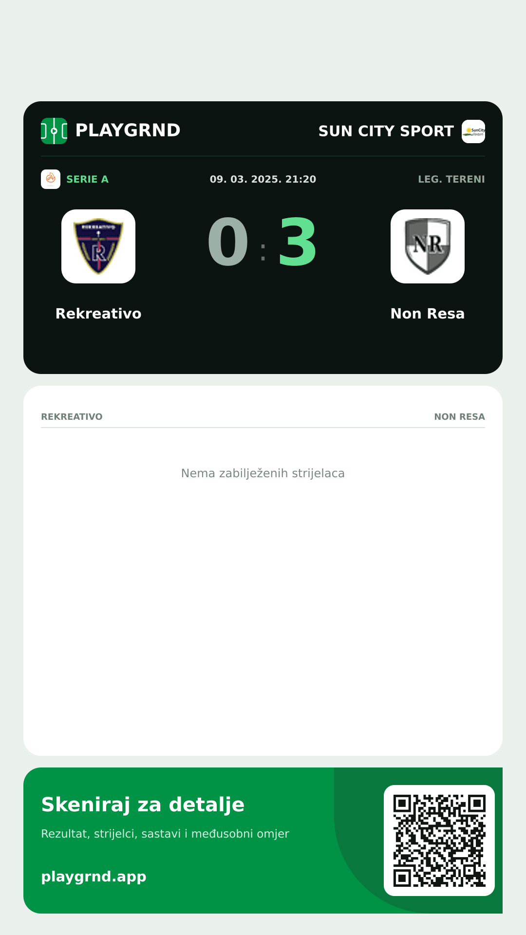 Story image: Rekreativo 0:3 Non Resa